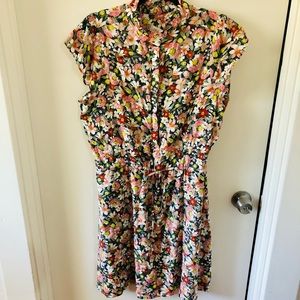 LOFT high neck floral dress